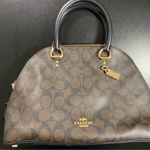 Coach Brown and Black Signature Satchel